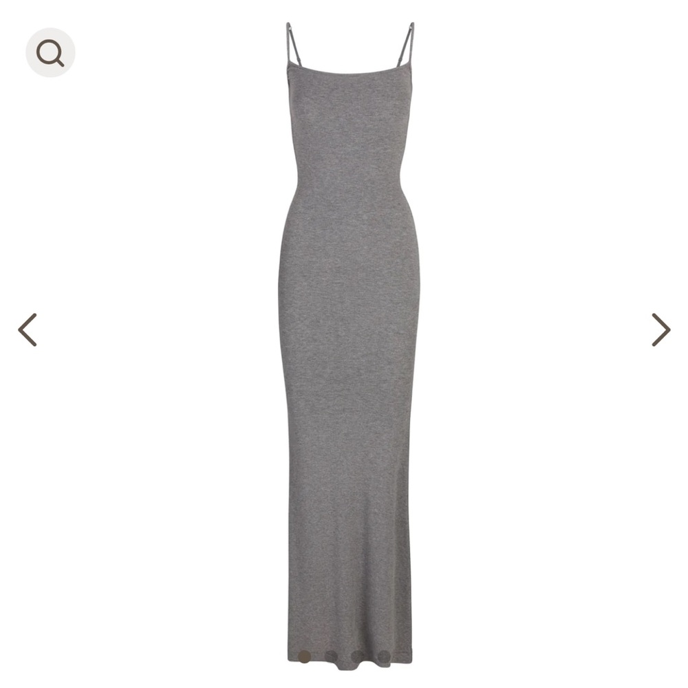 Heather grey SKIMS lounge dress long